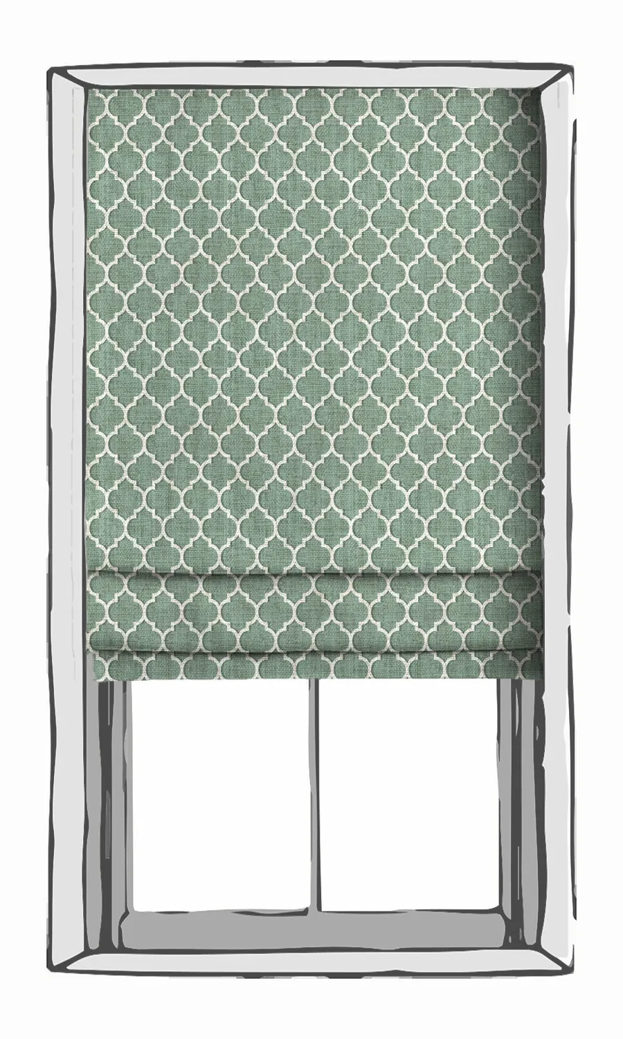 'Bargen' Trellis Tile Print Roman Blinds (Blue/ White)