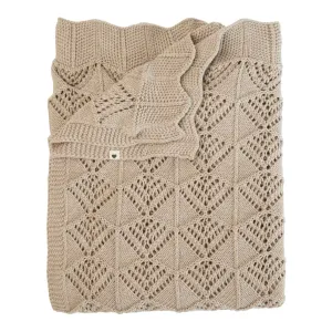 Bibs - Knitted blanket, 100% organic cotton, wavy vanilla