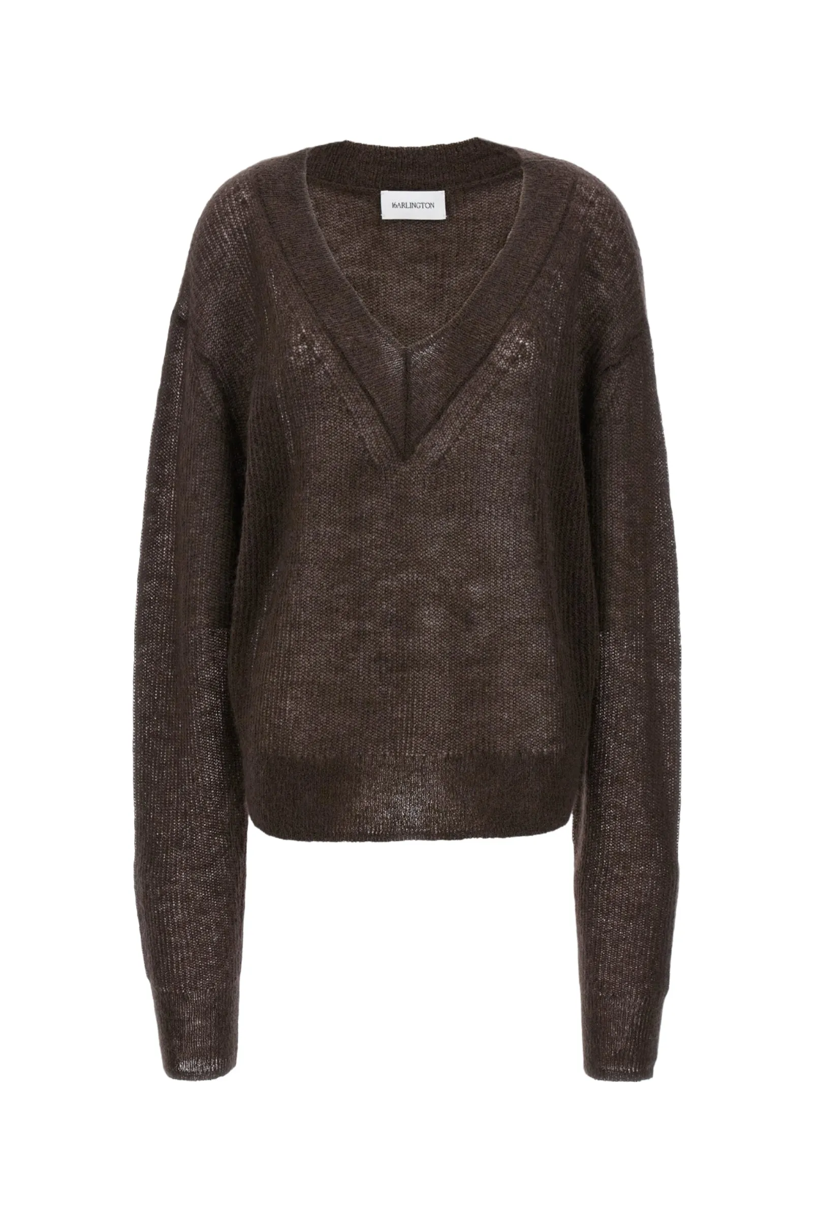 Brown Cleora V-neck Knitted Sweater