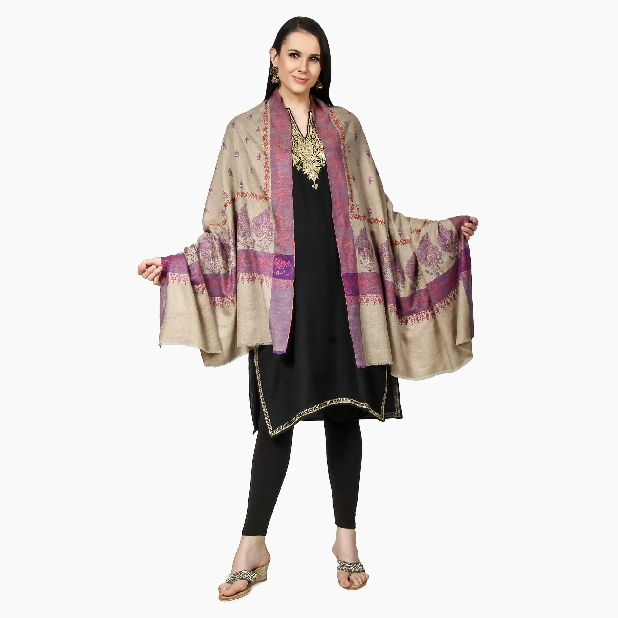 Cashmere Pashmina Shawl Embroidered (Toosh)