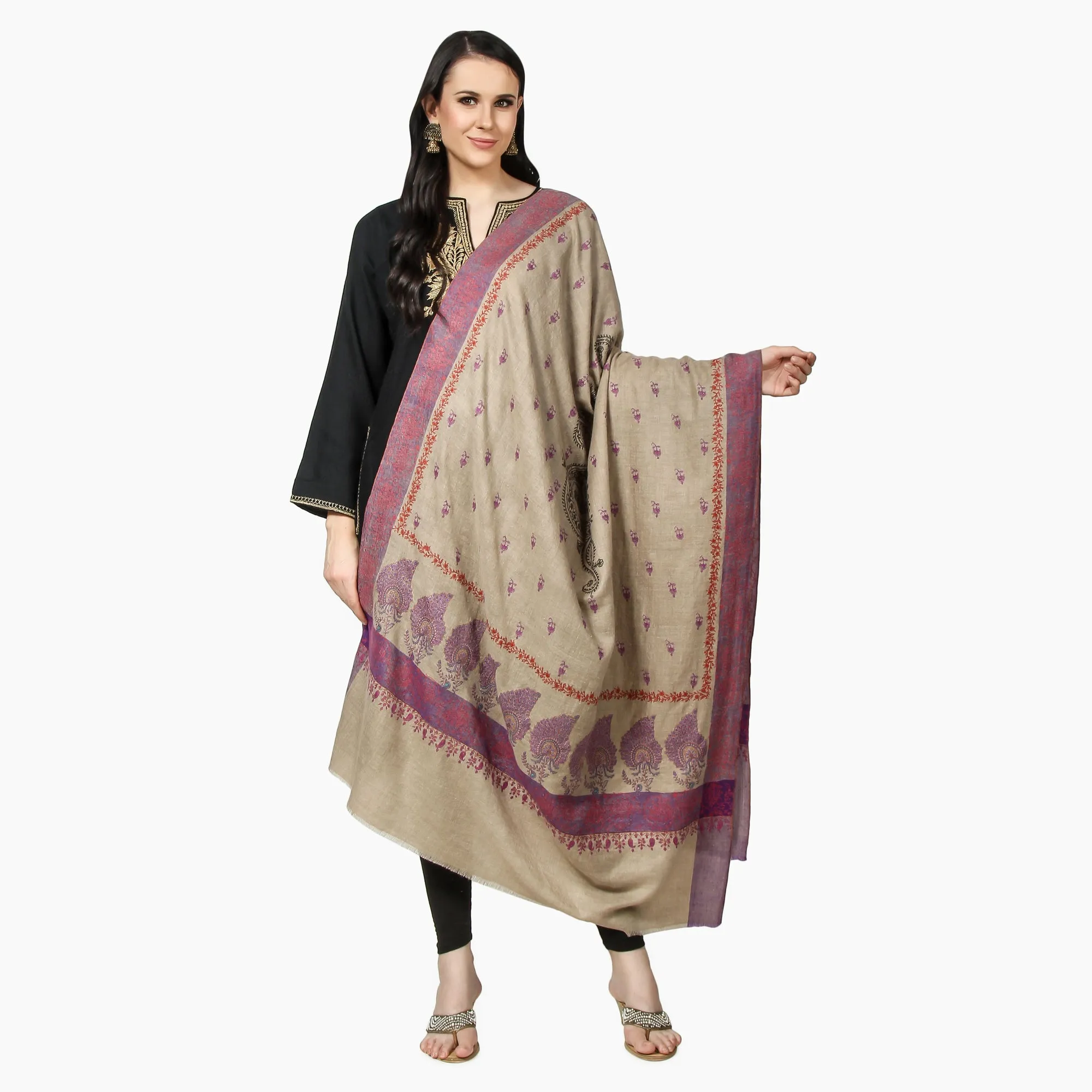 Cashmere Pashmina Shawl Embroidered (Toosh)