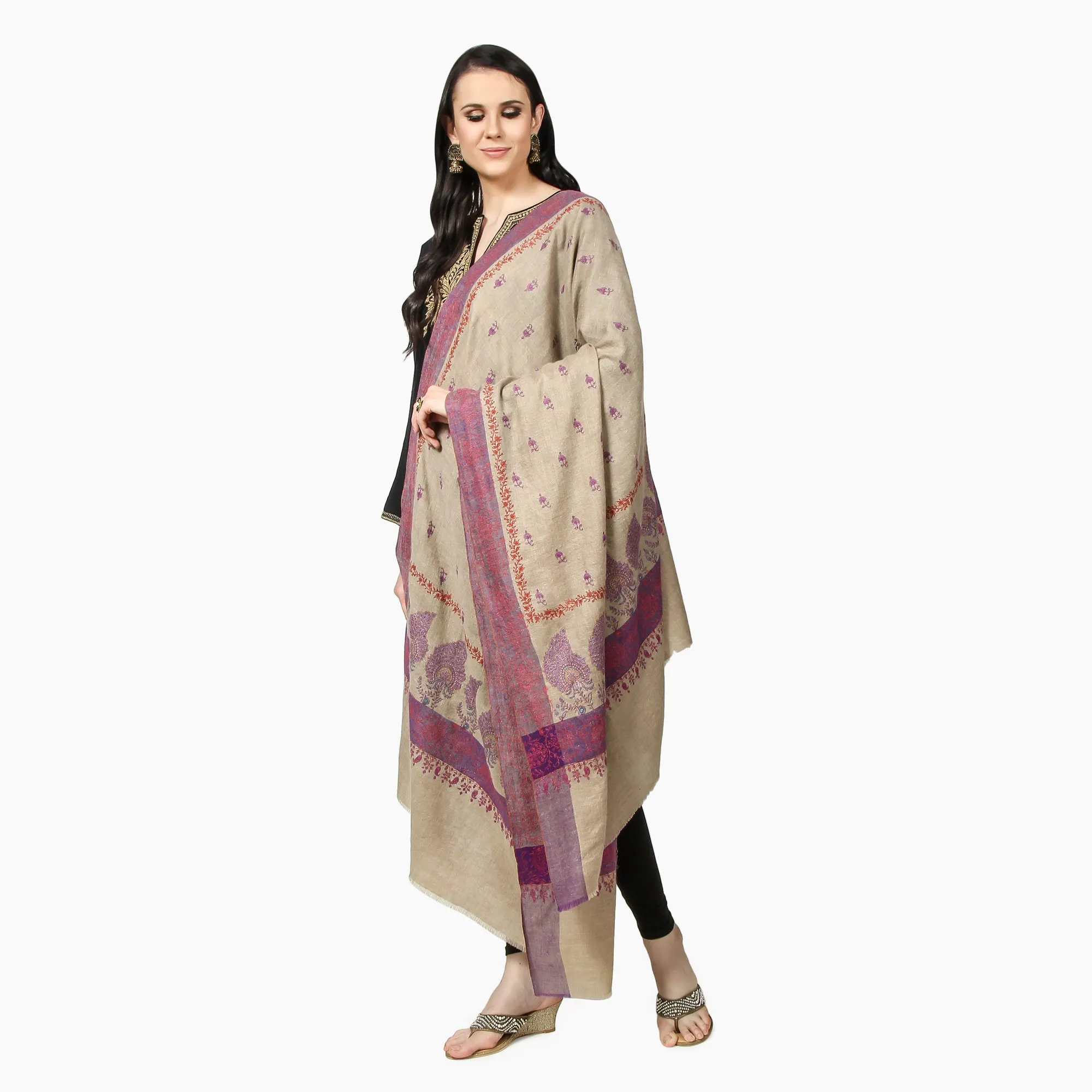 Cashmere Pashmina Shawl Embroidered (Toosh)