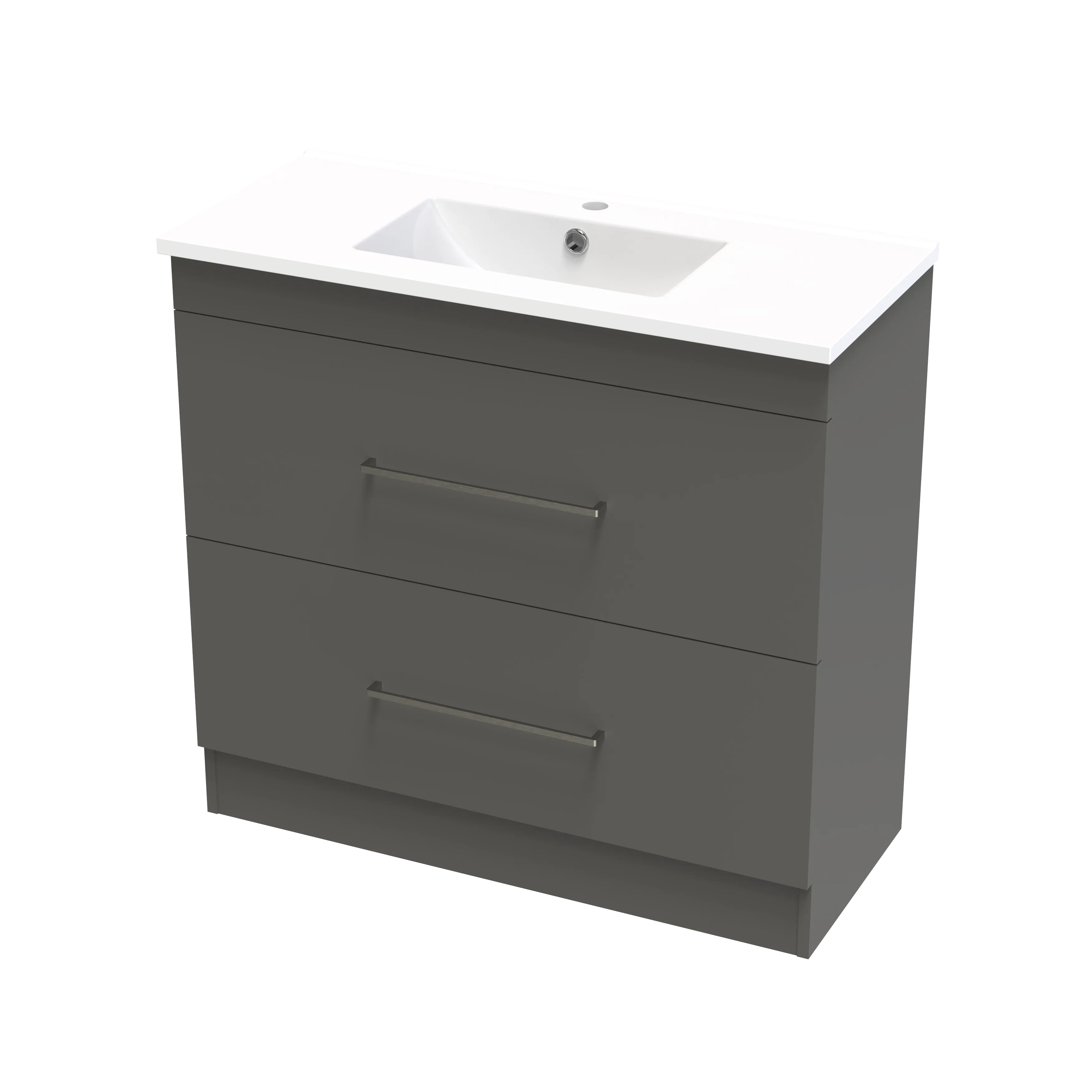 Cashmere Slim 900 Double Drawer Floor Vanity