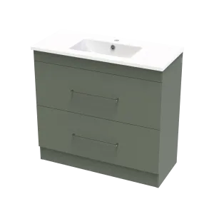 Cashmere Slim 900 Double Drawer Floor Vanity