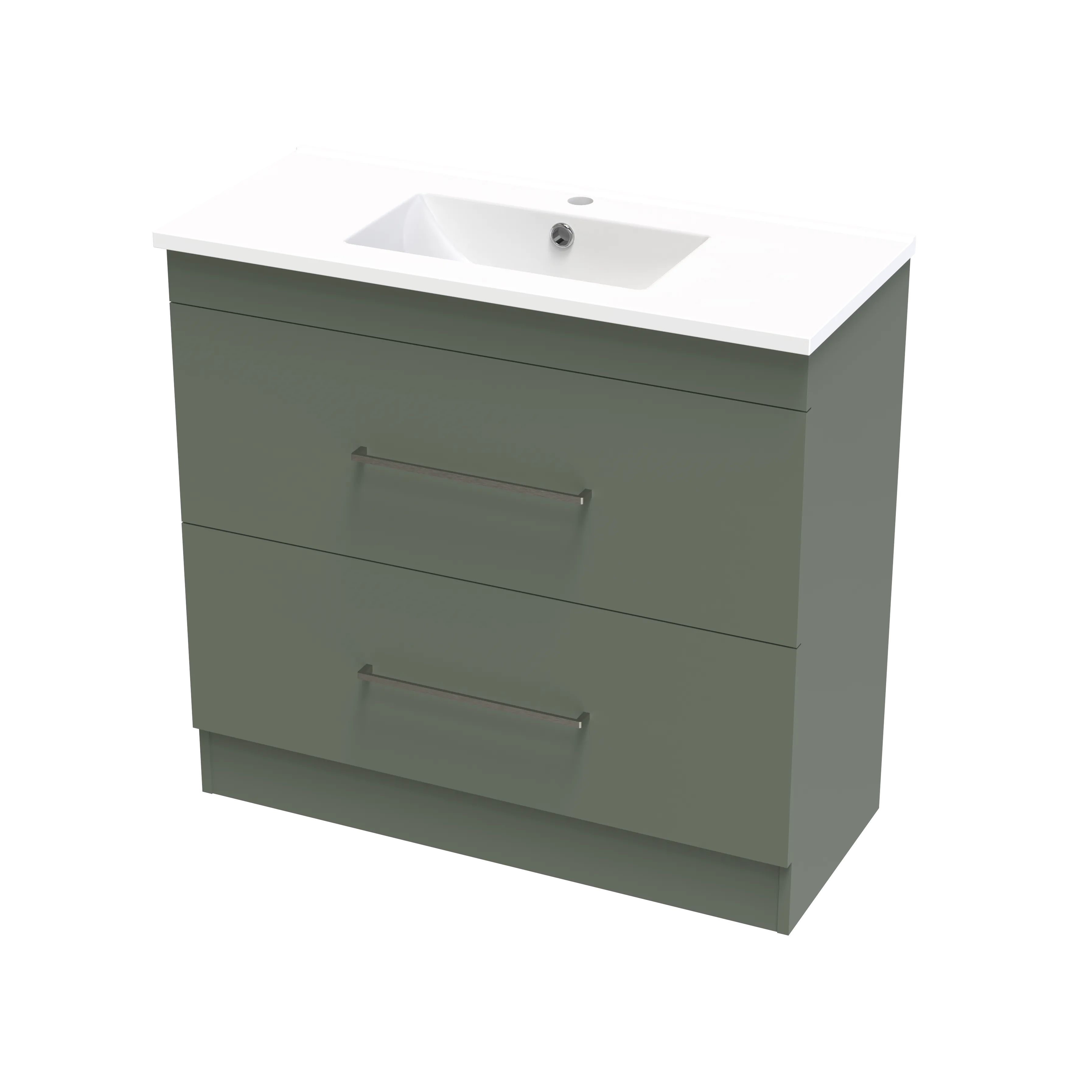 Cashmere Slim 900 Double Drawer Floor Vanity