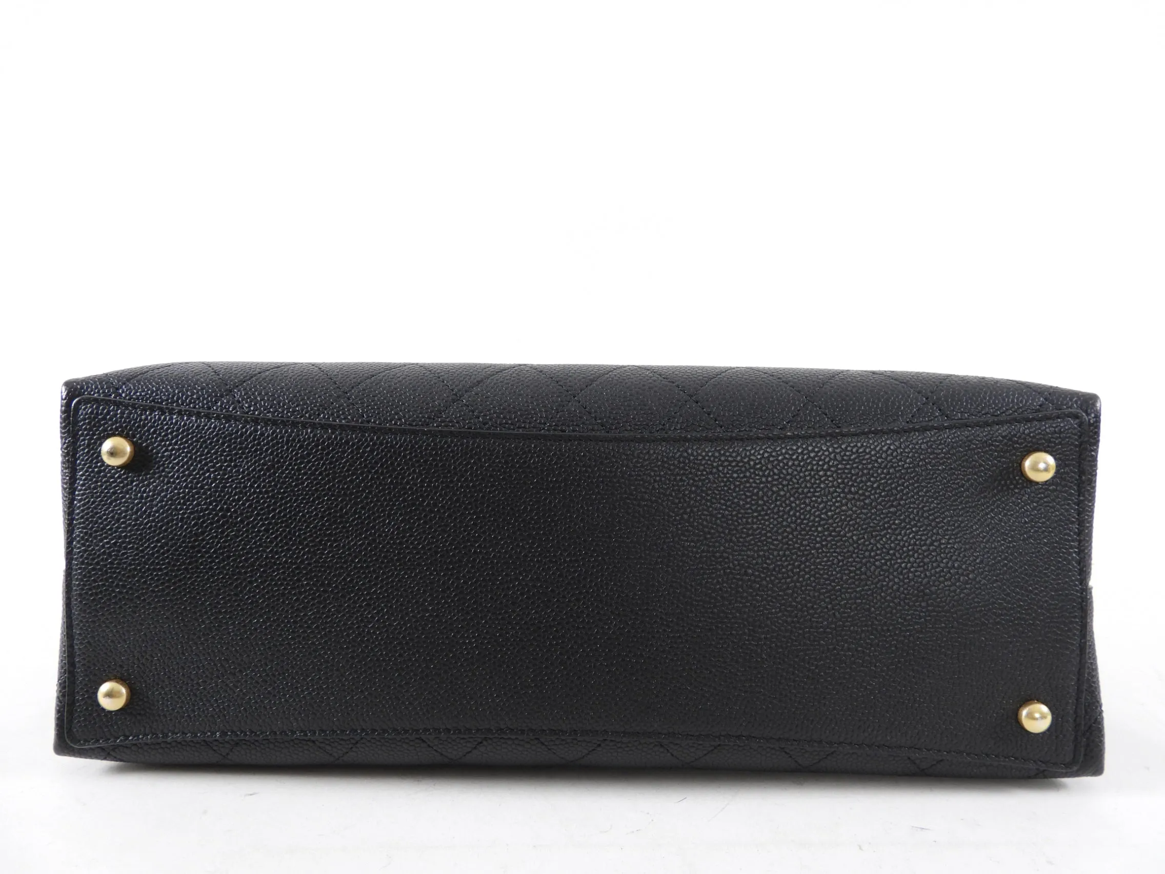 Chanel Black Stitched Caviar Leather Chic Affinity Tote Bag