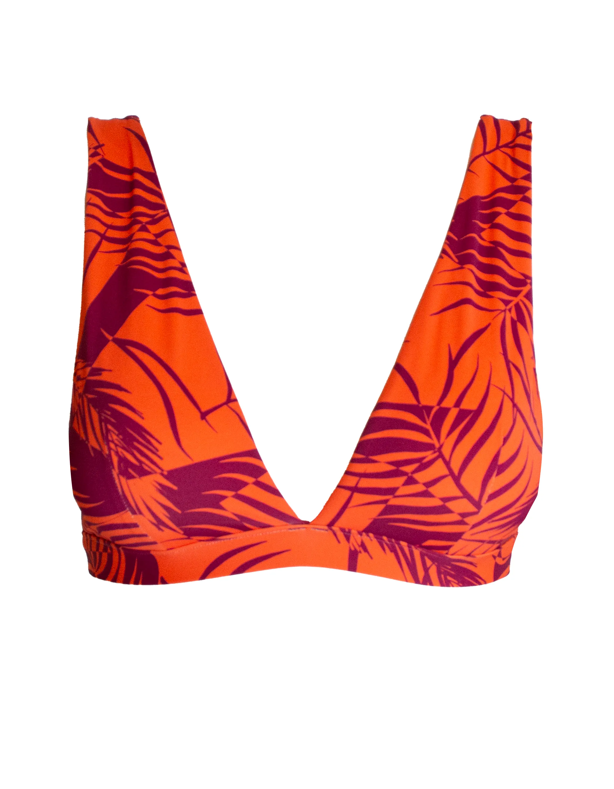 Dune – Orange Palm Womens Plunge Bikini Top