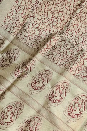 Elegant Maroon Banarasi Silk Saree: Handloom Beauty
