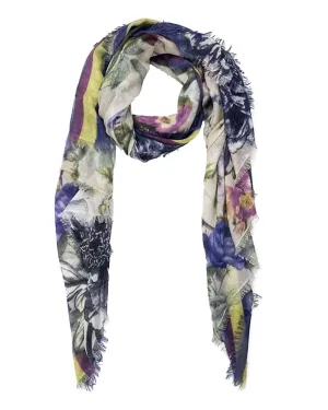 Flower Power Scarf in Blue