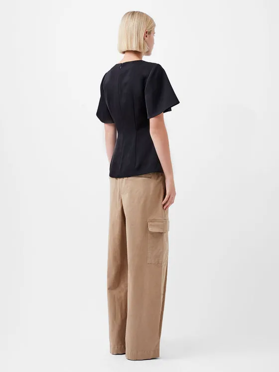 French Connection Fenix Satin Top - Black