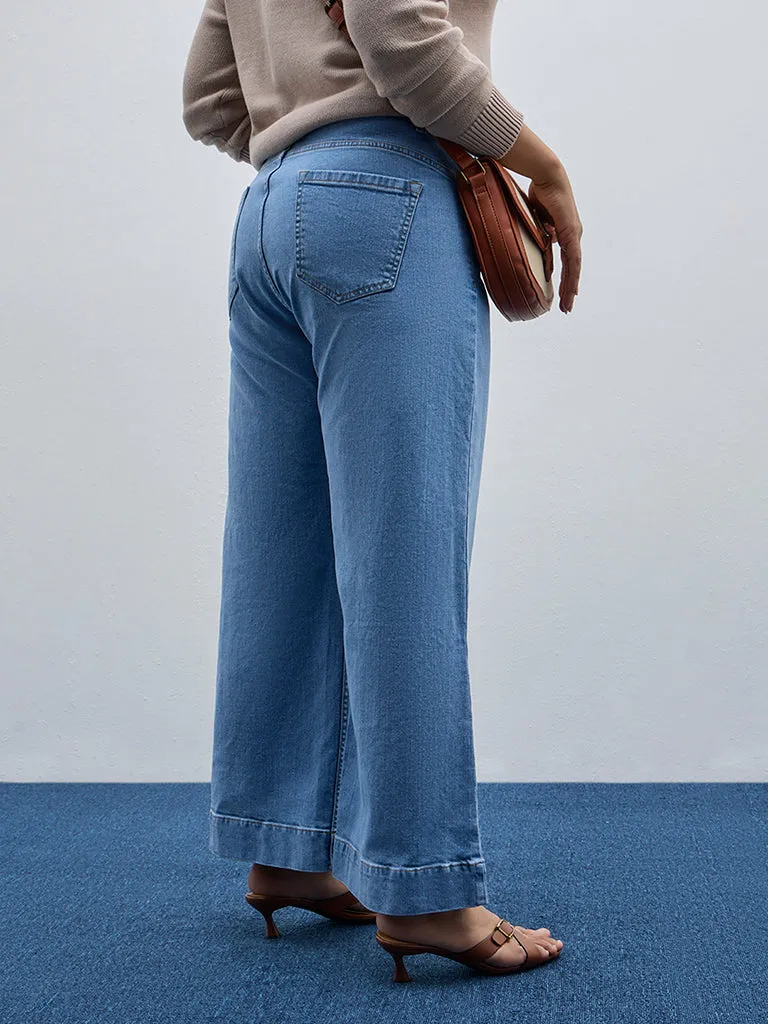 Gia Light Blue Wide Leg - Fit High - Rise Jeans