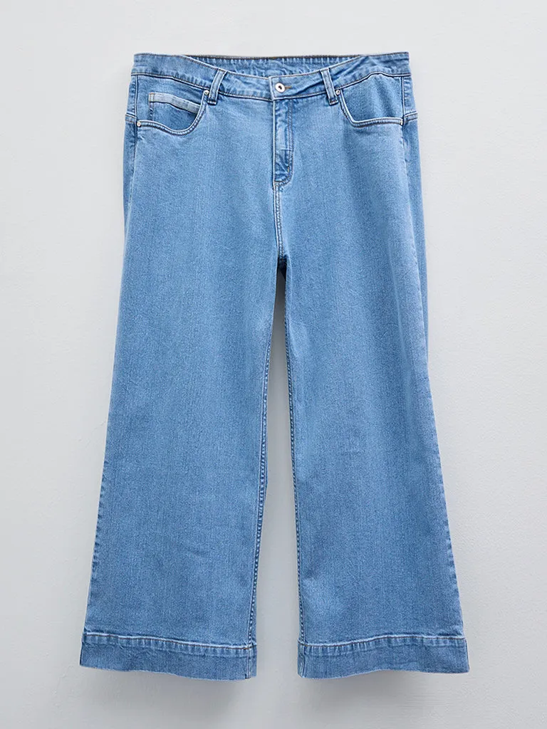 Gia Light Blue Wide Leg - Fit High - Rise Jeans