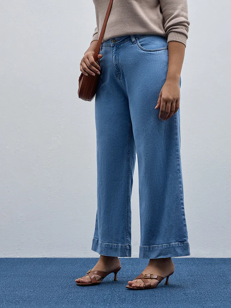 Gia Light Blue Wide Leg - Fit High - Rise Jeans