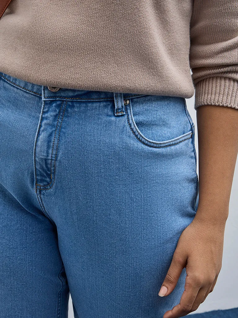 Gia Light Blue Wide Leg - Fit High - Rise Jeans
