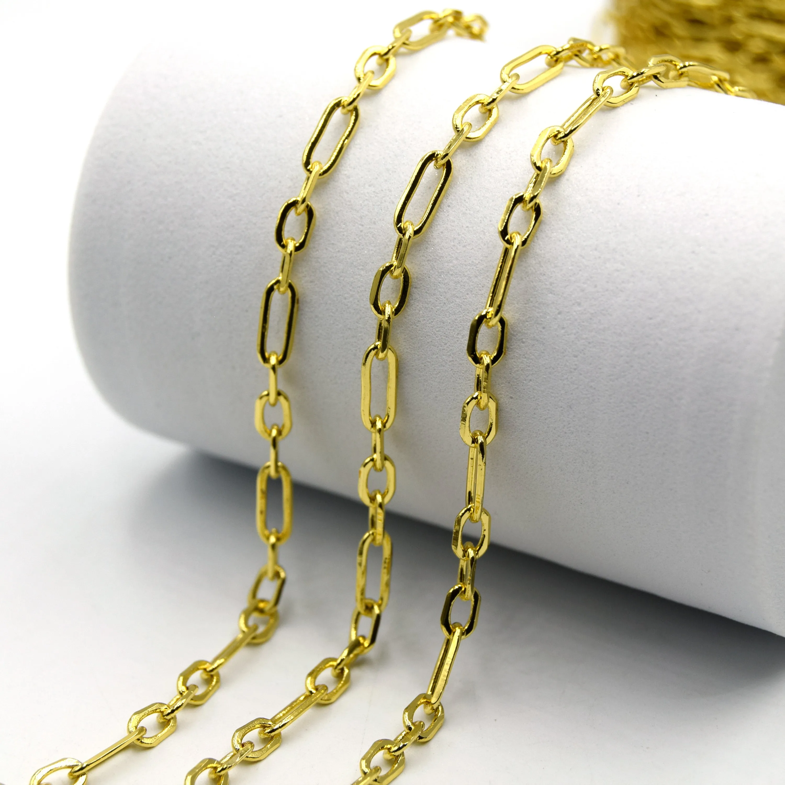 Gold Plated Paperclip Link Chain - 5 Styles Available