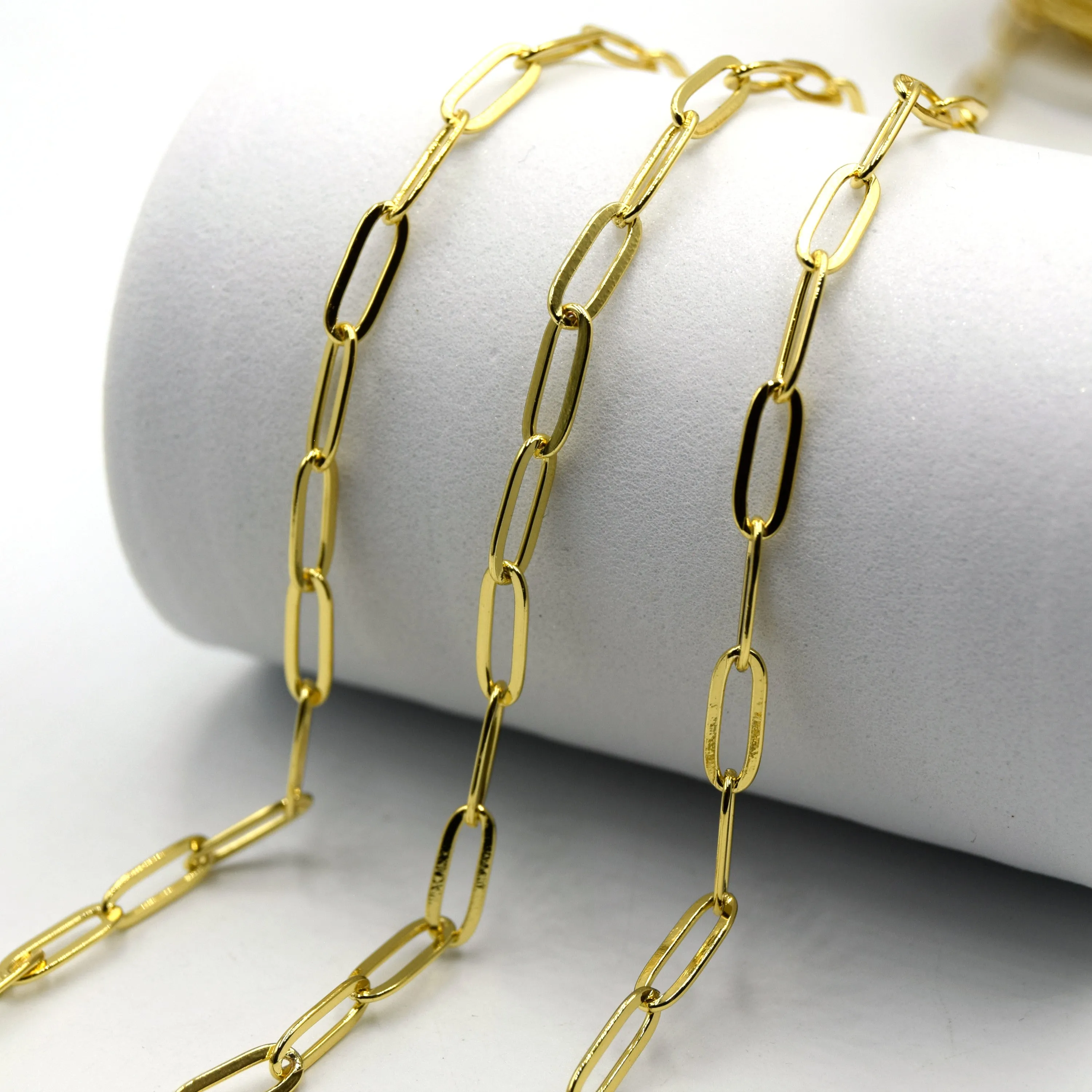 Gold Plated Paperclip Link Chain - 5 Styles Available