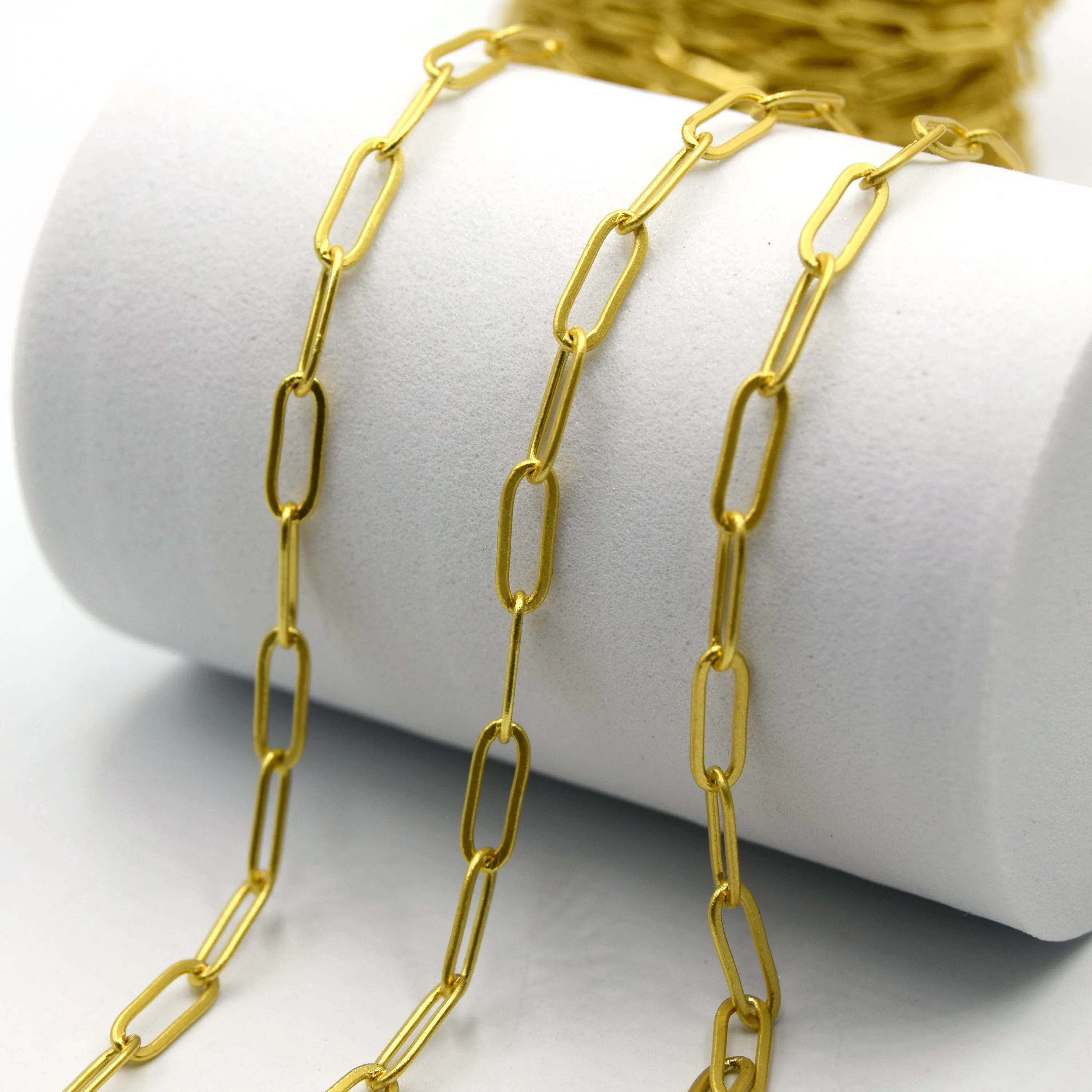 Gold Plated Paperclip Link Chain - 5 Styles Available