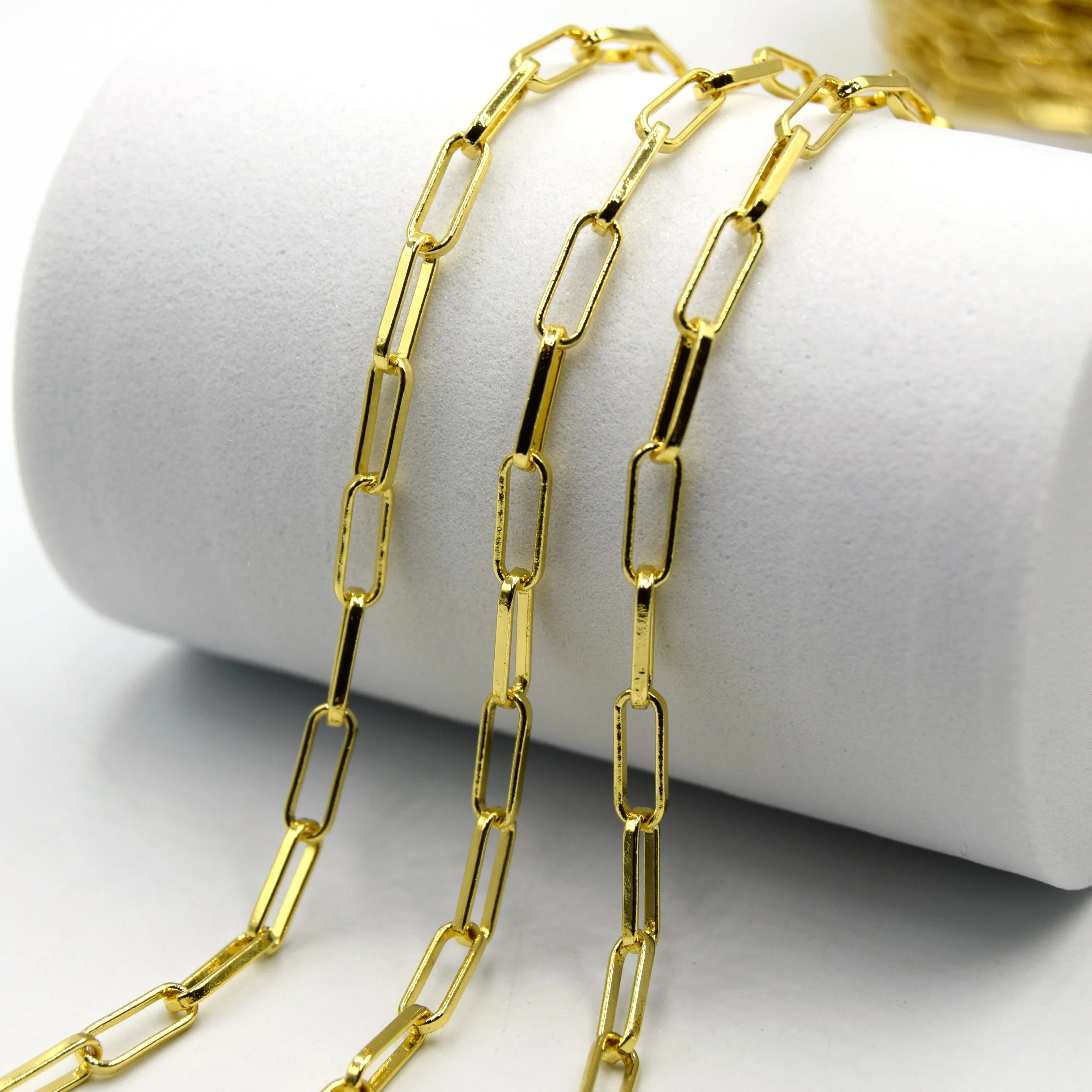 Gold Plated Paperclip Link Chain - 5 Styles Available