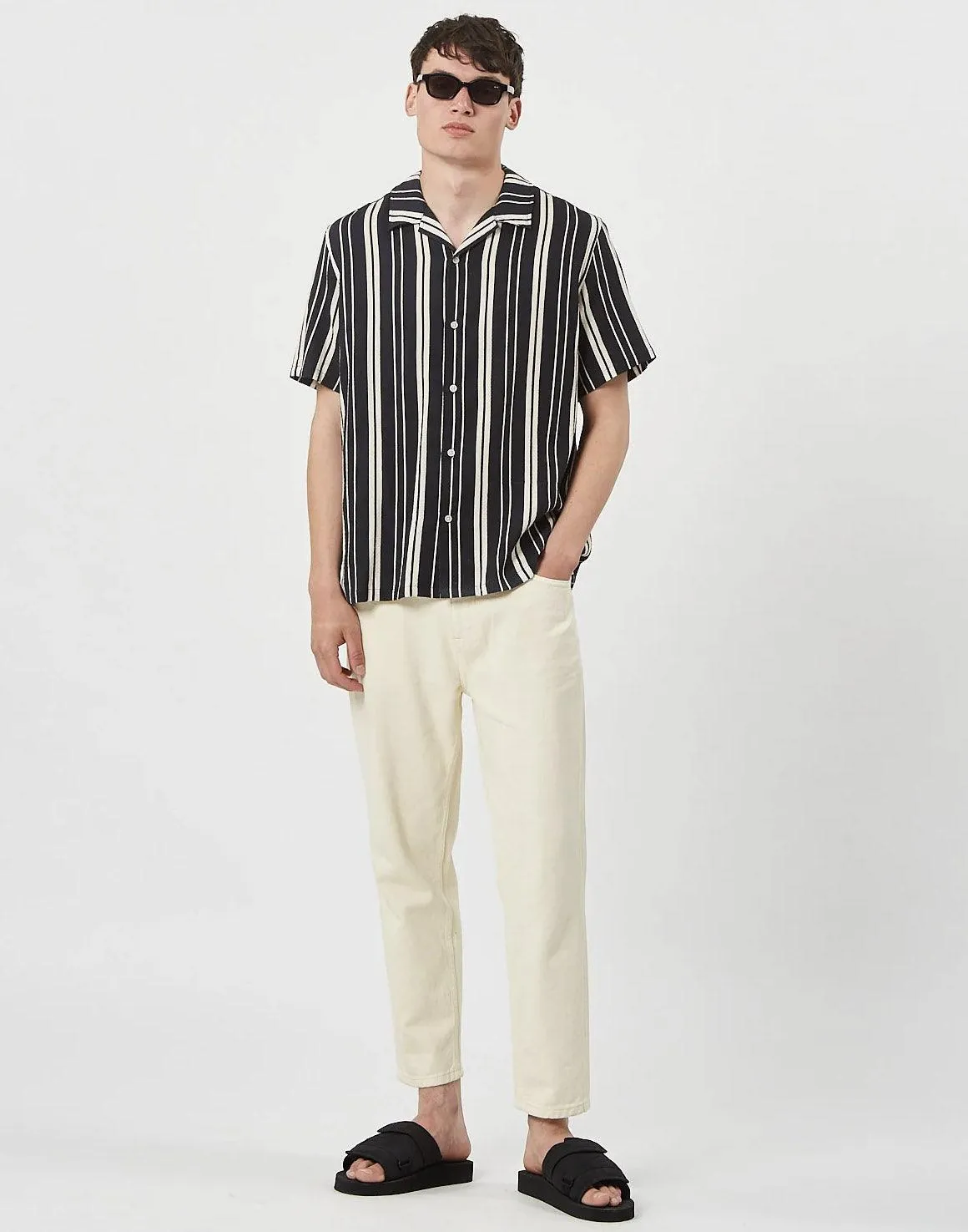 Ilois 9666 Striped Shirt - Black