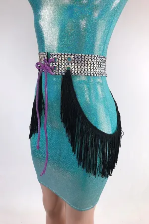 Lace Up Fringe Belt