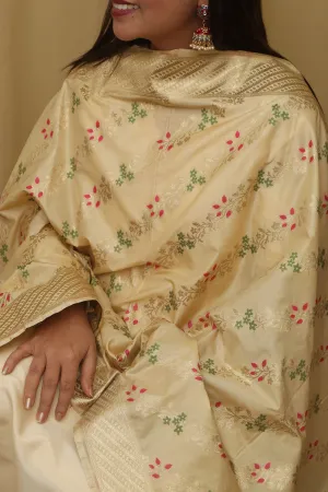 Pastel Banarasi Silk Dupatta: Elegant & Luxurious