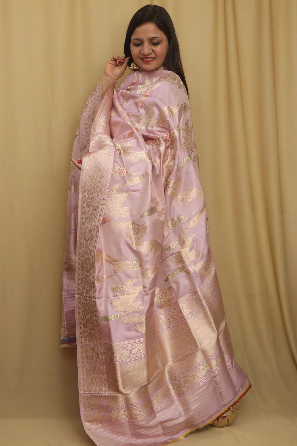 Pastel Handloom Banarasi Katan Silk Dupatta
