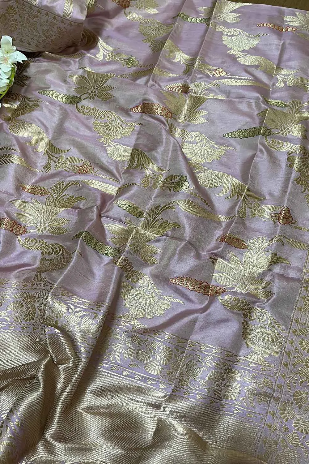 Pastel Handloom Banarasi Katan Silk Dupatta