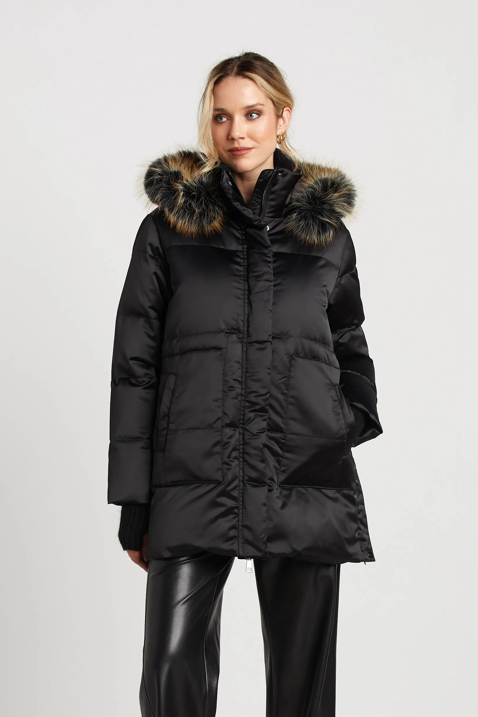 Patsy Hooded Down Coat - Black