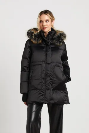 Patsy Hooded Down Coat - Black