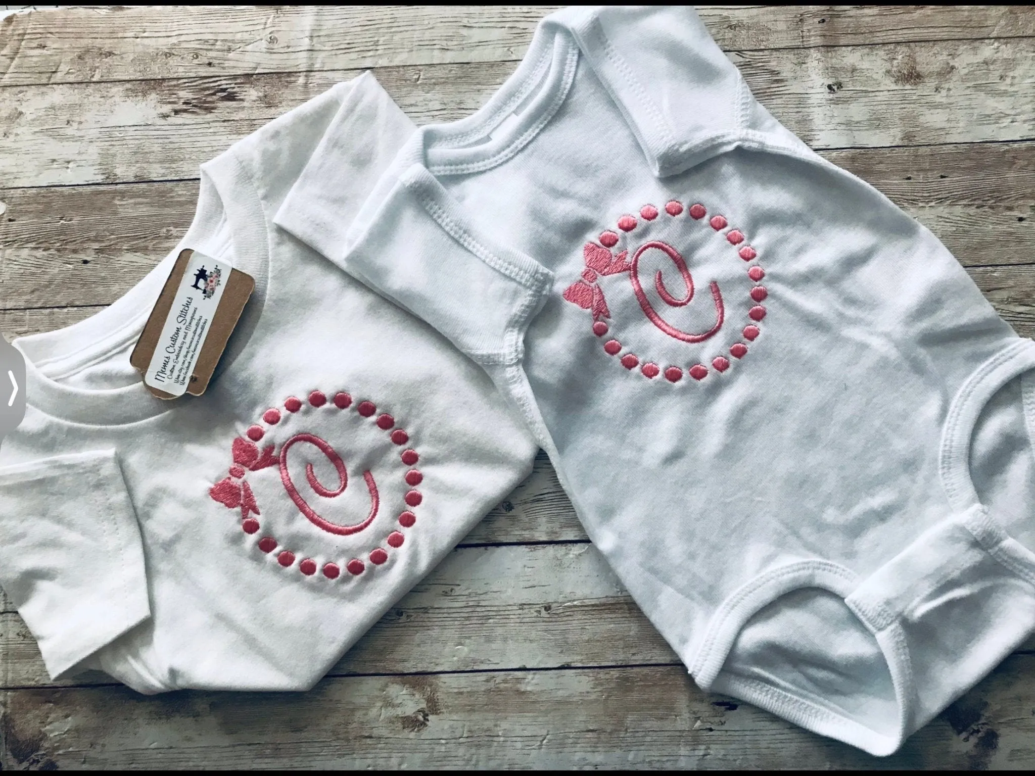 Personalized Initial Baby Girl Toddler Pink  Bow T-Shirt, Summer Vacation Kids  Clothes