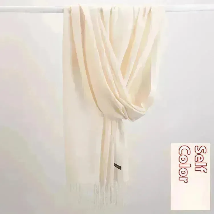 Pure Color Warm Keeping Scarf All-match Cashmere Shawl