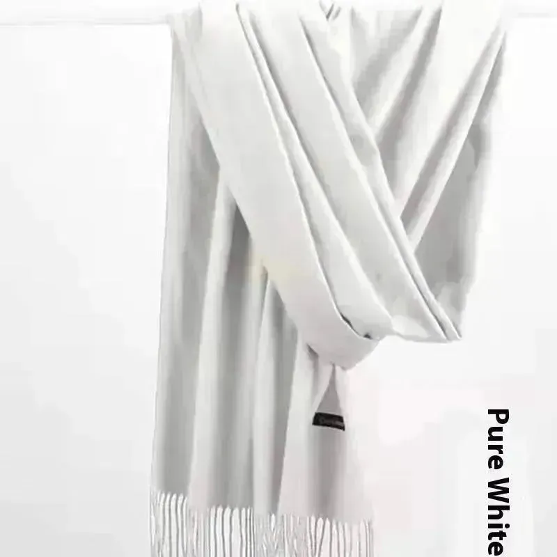 Pure Color Warm Keeping Scarf All-match Cashmere Shawl