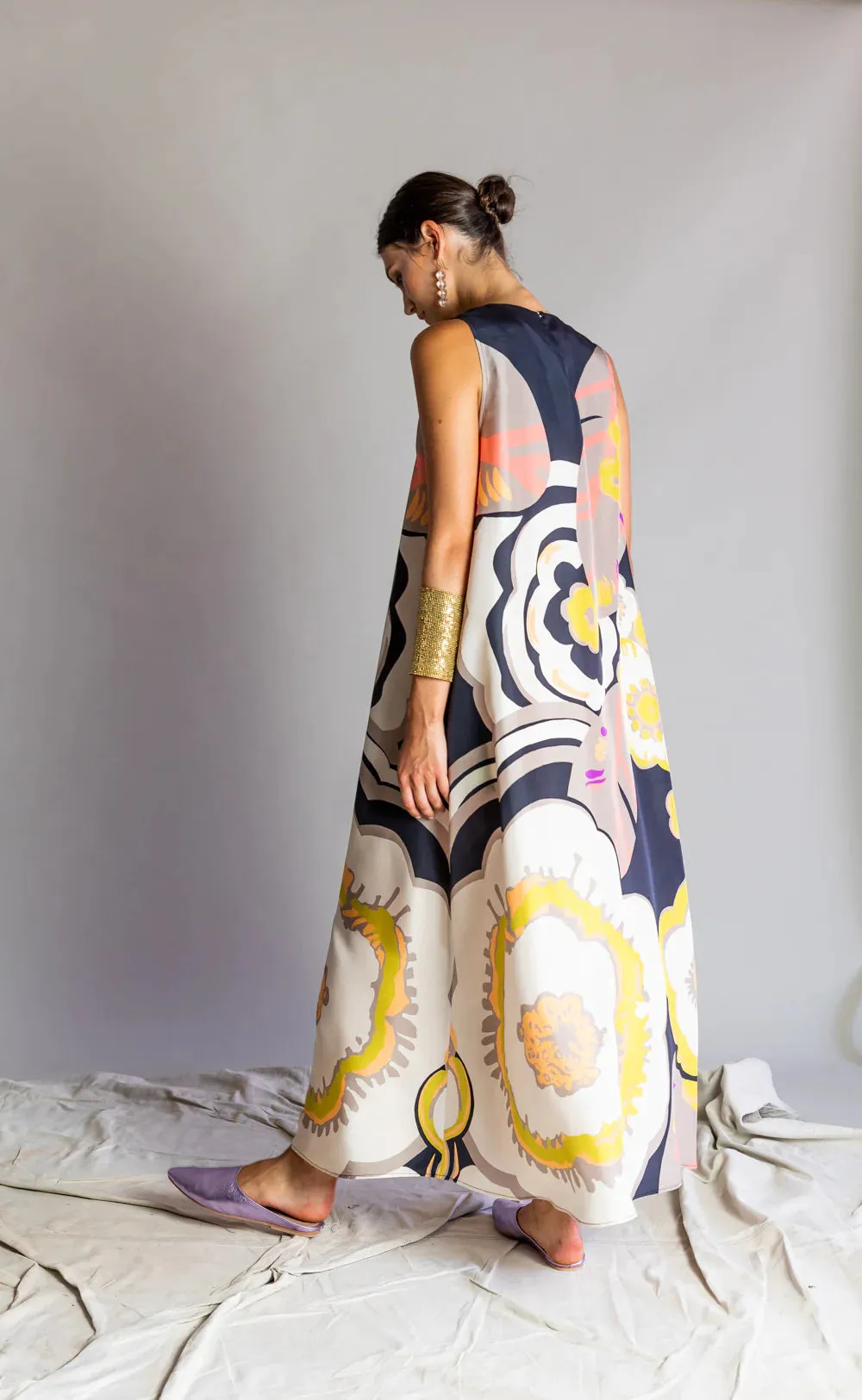 Retro Print Dress - Pink