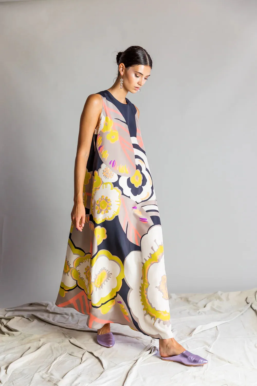 Retro Print Dress - Pink