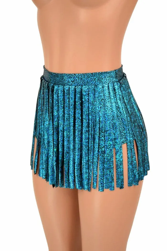 Siren Gladiator Shorts in Turquoise Shattered Glass