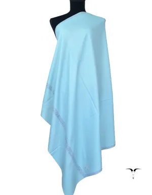 Sky Blue Pashmina Shawl with Sozni Work 5510