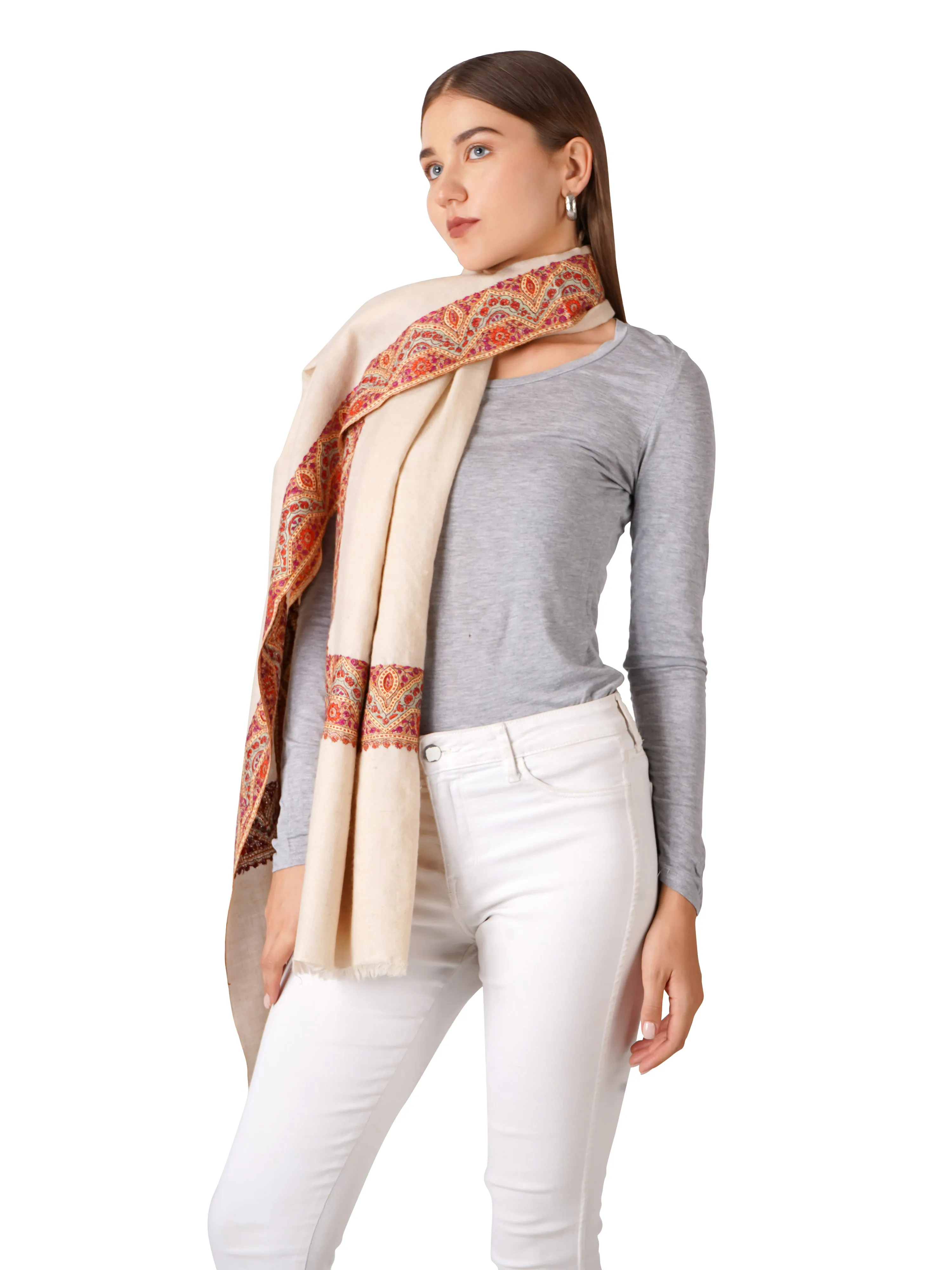 Stylish Pashmina Shawl – Wrap Yourself in Luxury - Off White