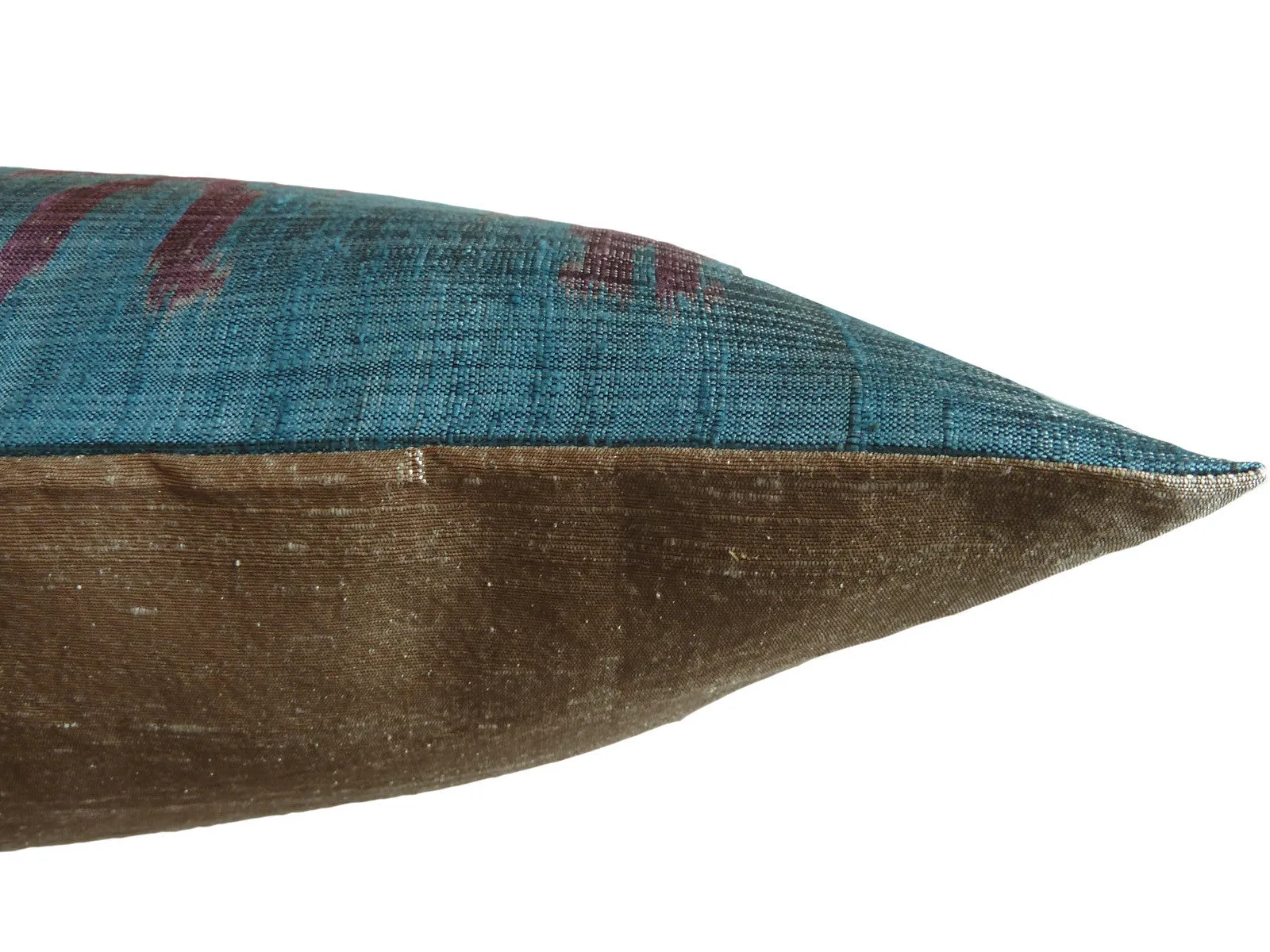 Thai Silk Modern Ikat Pillow King Sold As Pair Pink Turquoise