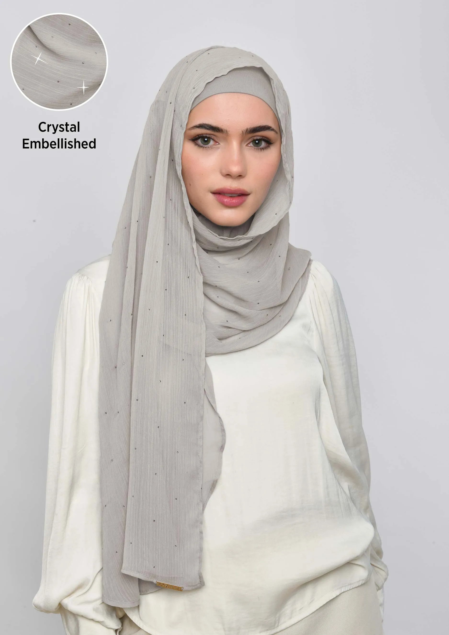 White Sand Crystals - Crinkled Chiffon