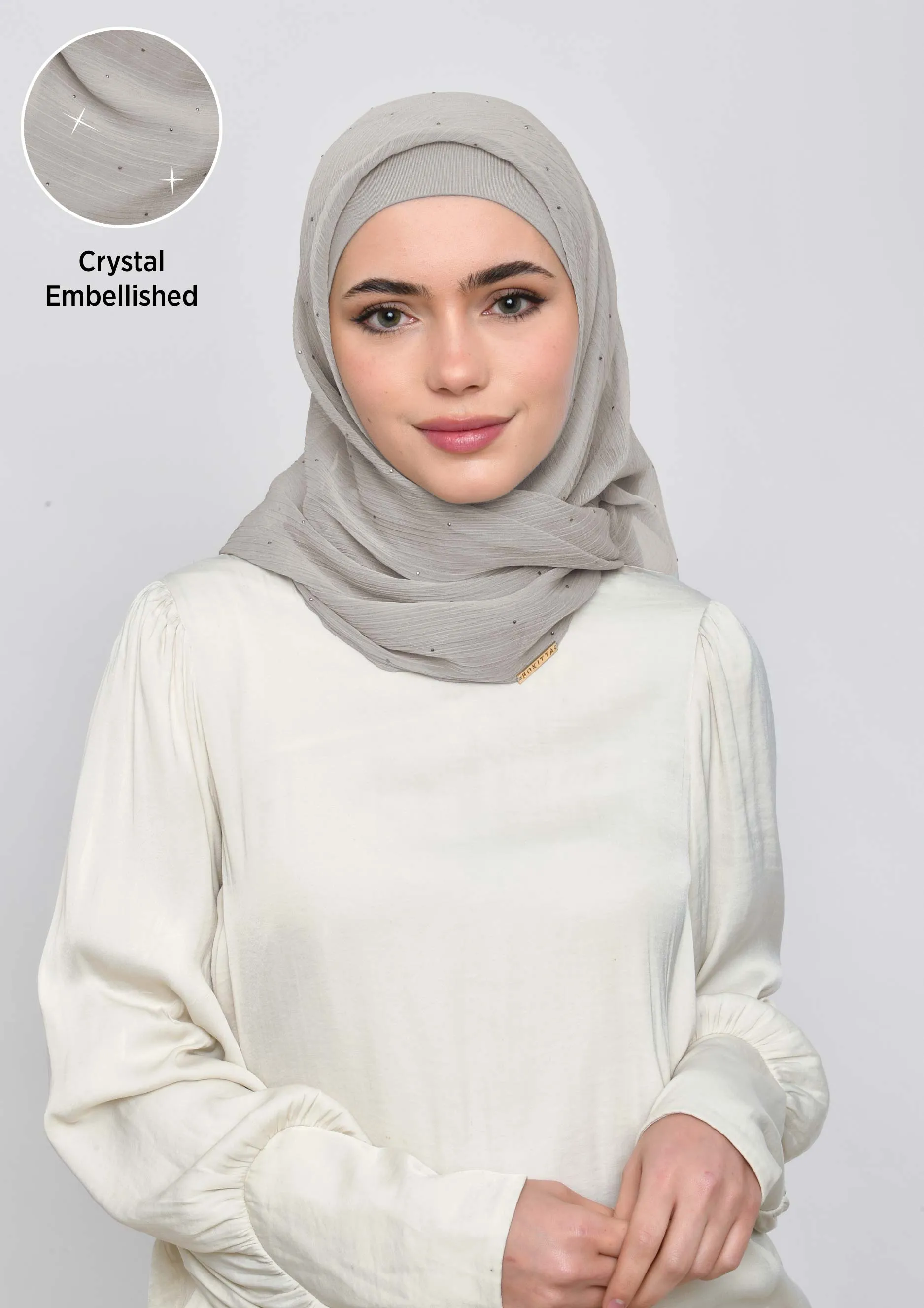 White Sand Crystals - Crinkled Chiffon