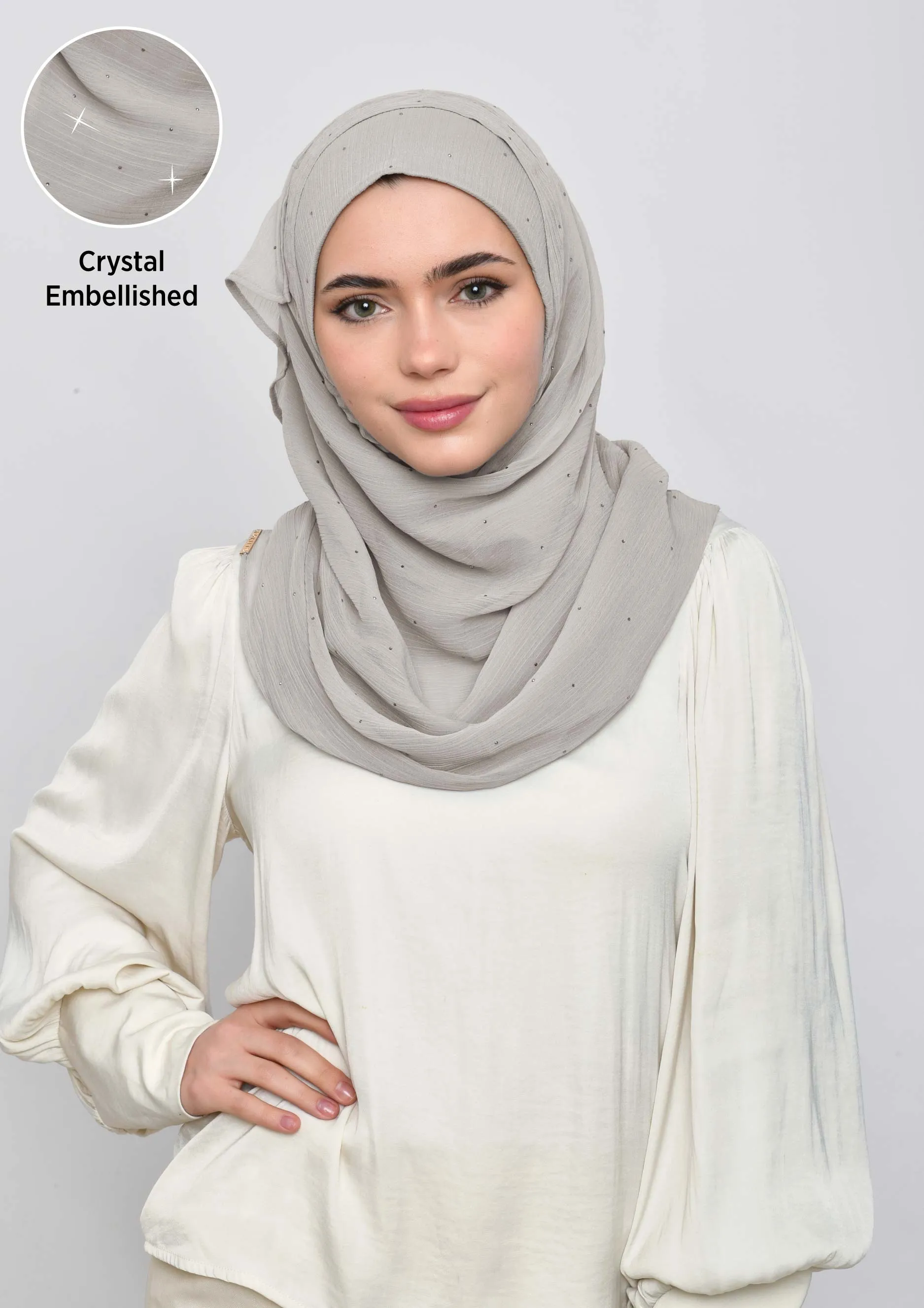 White Sand Crystals - Crinkled Chiffon