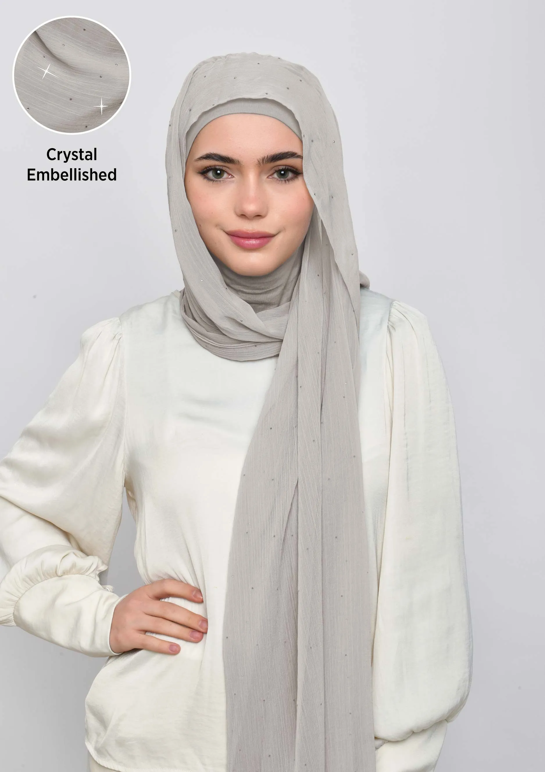 White Sand Crystals - Crinkled Chiffon