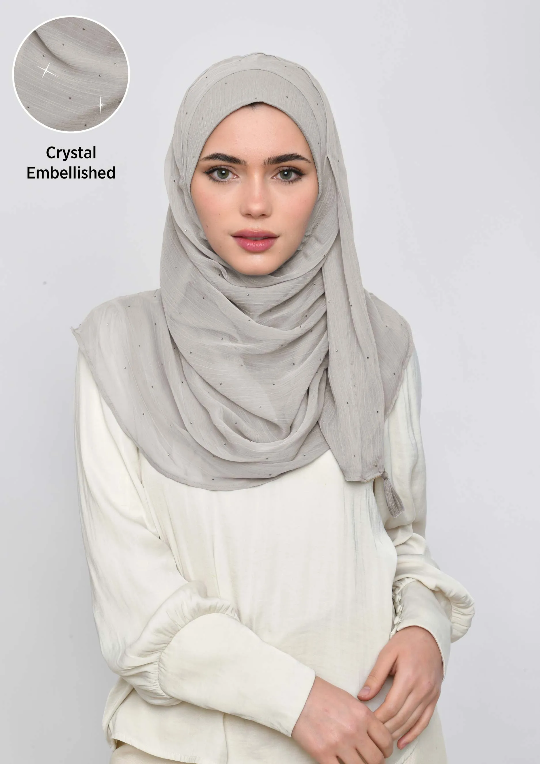 White Sand Crystals - Crinkled Chiffon