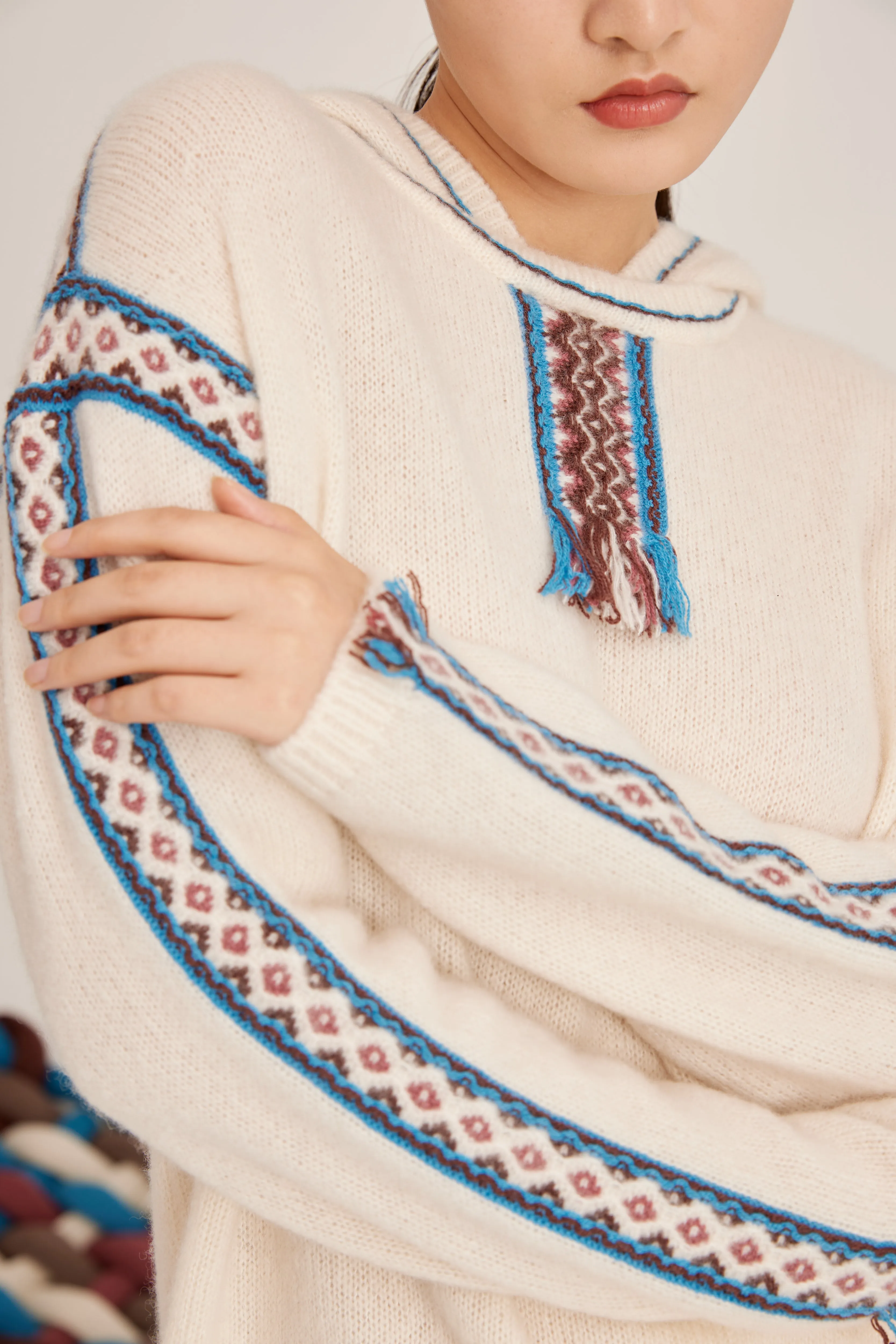 Women's silk-cashmere hoodie